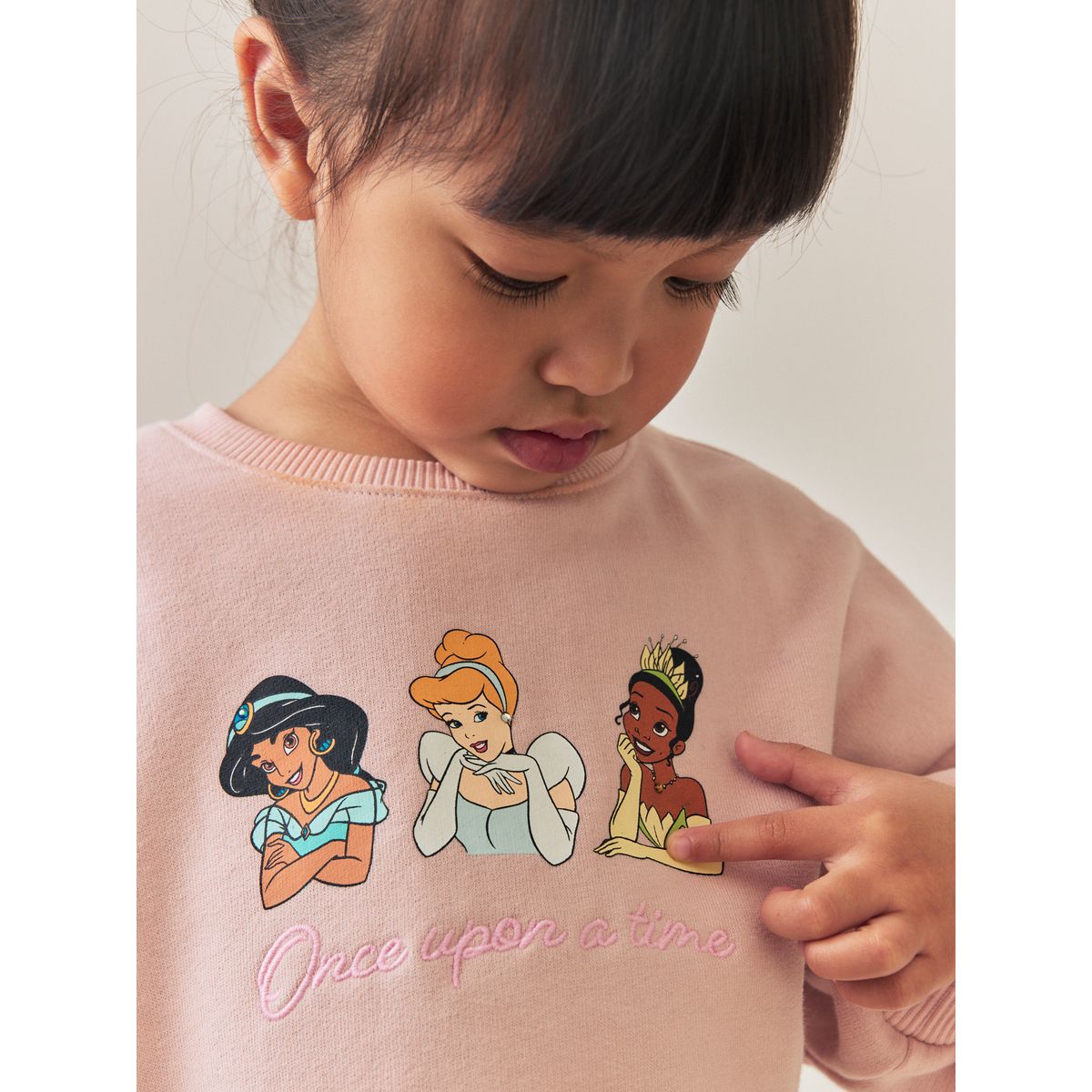 Ensemble sweat et pantalon évasé princesse disney rose pâle, NEXT