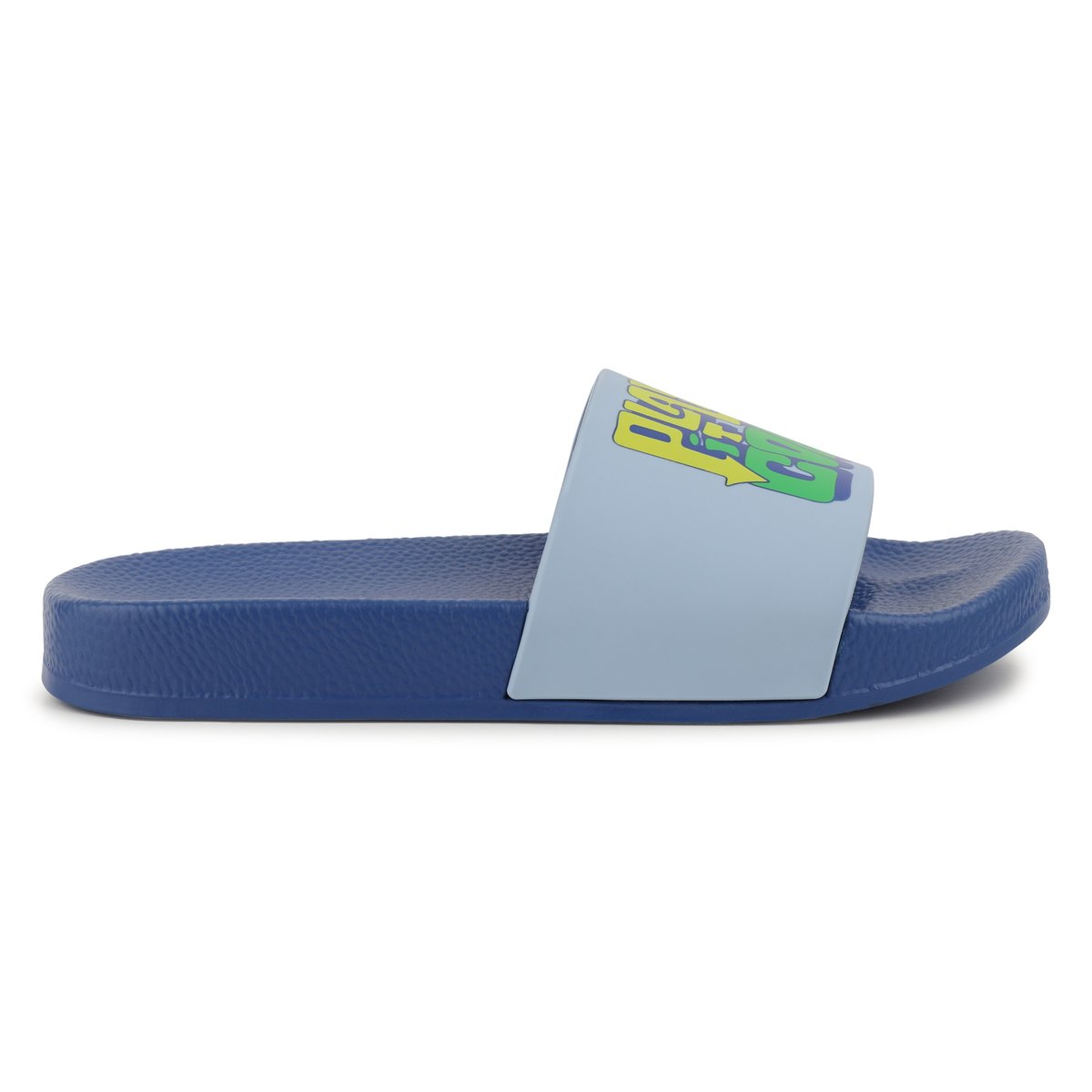 Claquettes imprimées bleu fanion, BILLIEBLUSH