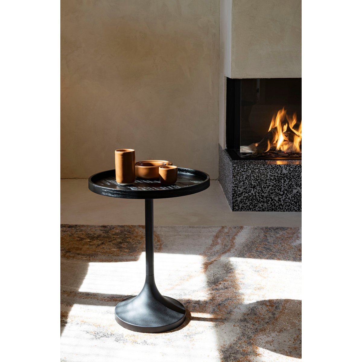 Tapis en tissu 160x230 cm SOLAR marron, ZUIVER