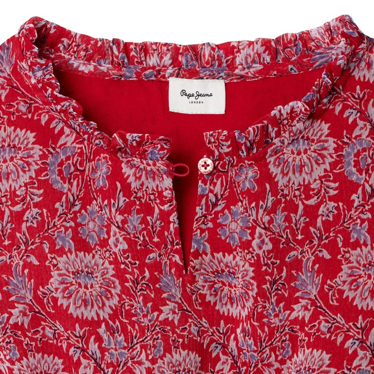 Robe Courte À Imprimé Floral rouge royal, PEPE JEANS