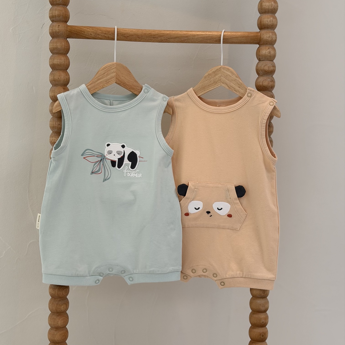 Lot de 2 barboteuses bébé Bento vert, PETIT BEGUIN