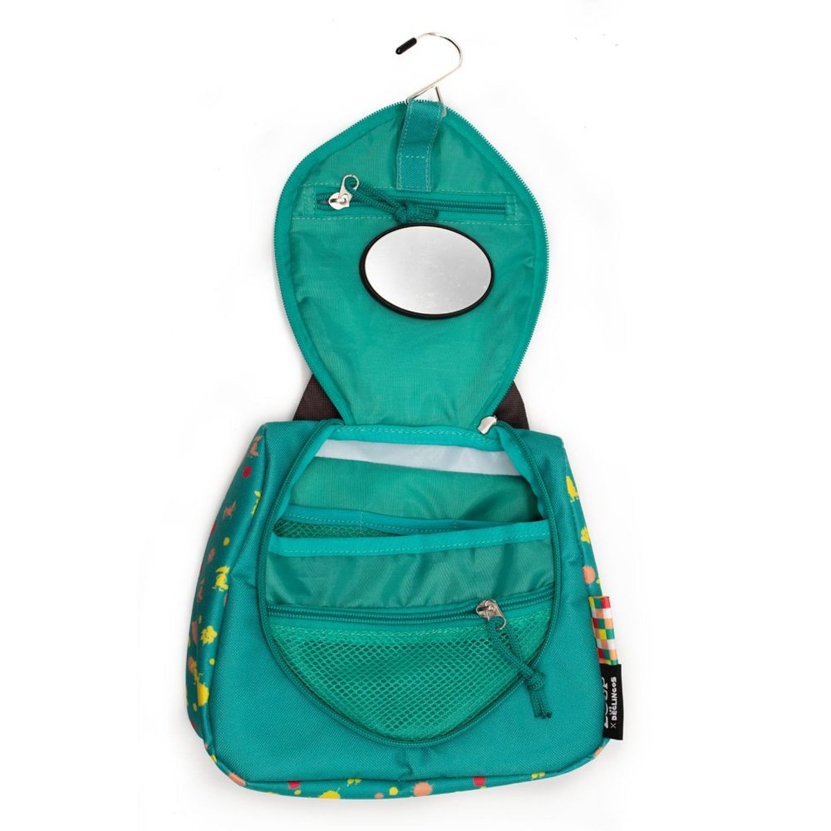 Trousse de toilette vert, noir, jaune, LES DEGLINGOS