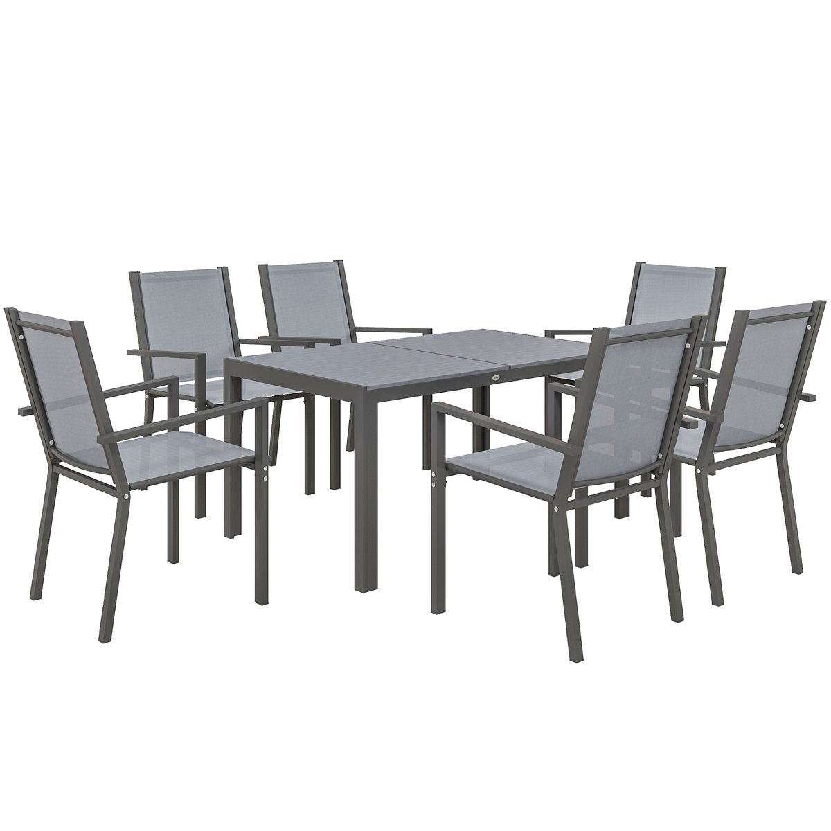 Ensemble de salon de jardin Acier Gris foncé gris, OUTSUNNY