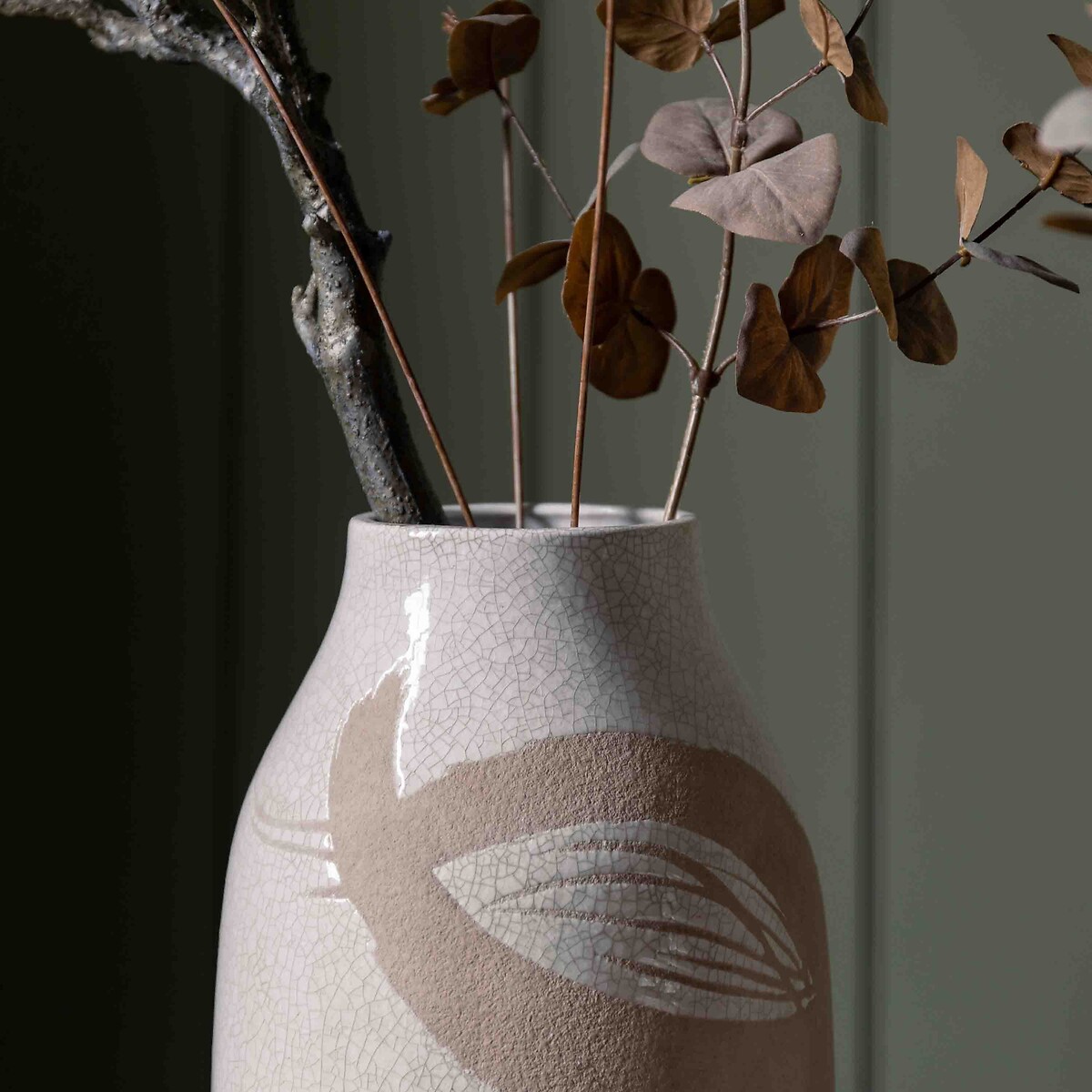 33cm Reactive Vase in White/Brown brown , ÉDITÉ