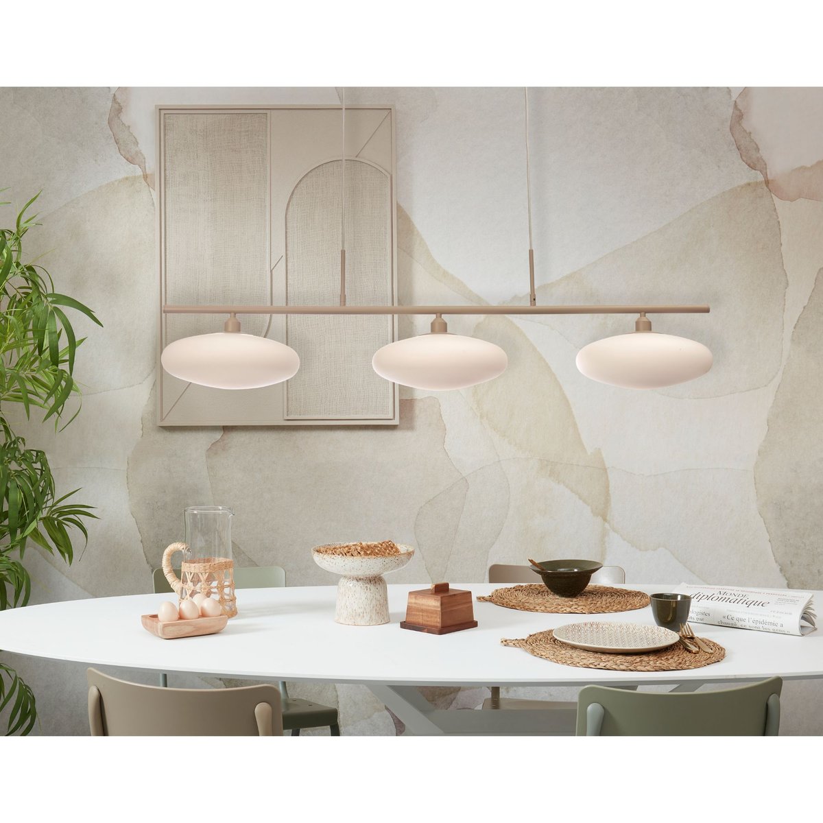 Lampe Suspendue Verre SAPPORO blanc, IT'S ABOUT ROMI