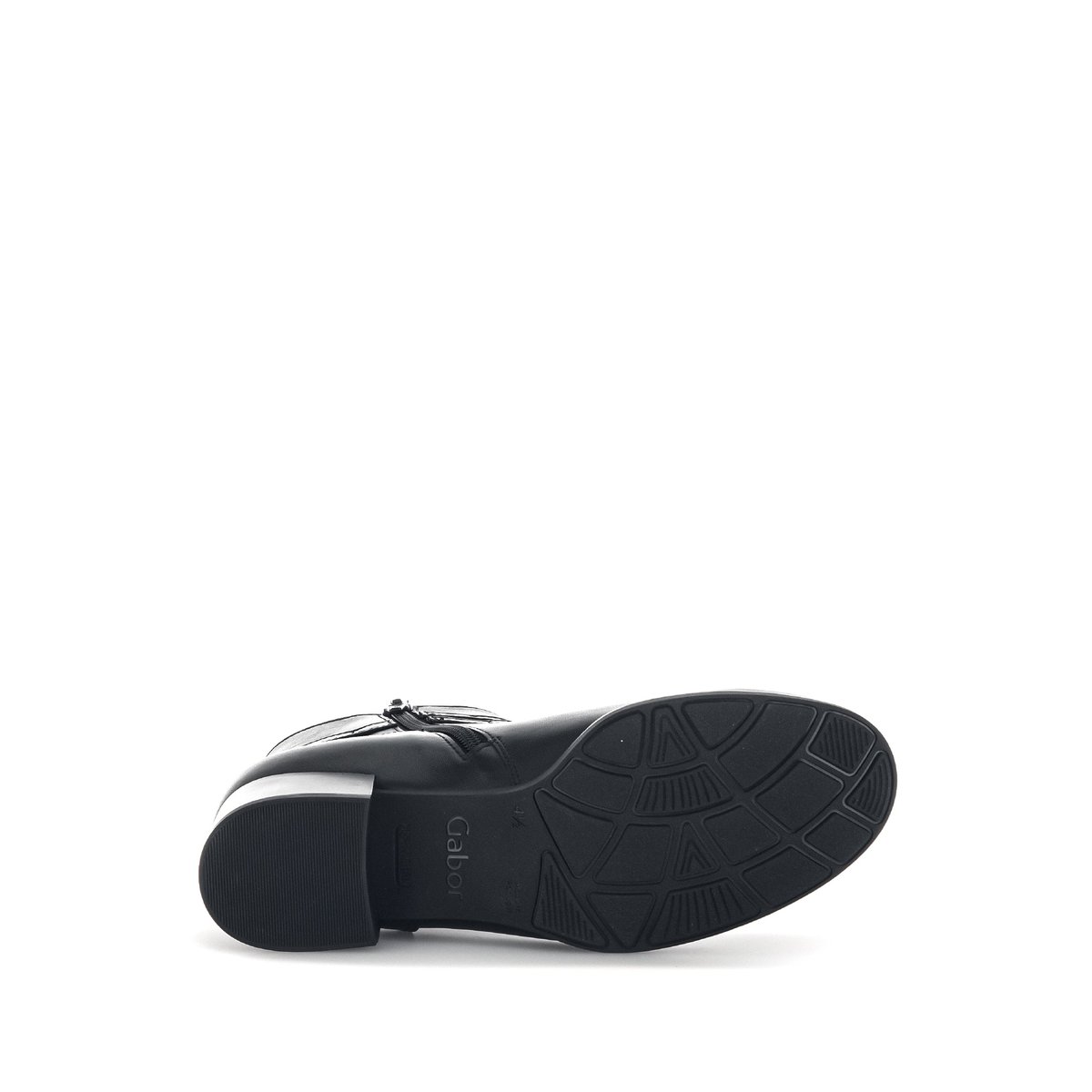 Bottines en cuir à talon bloc noir lisse, GABOR