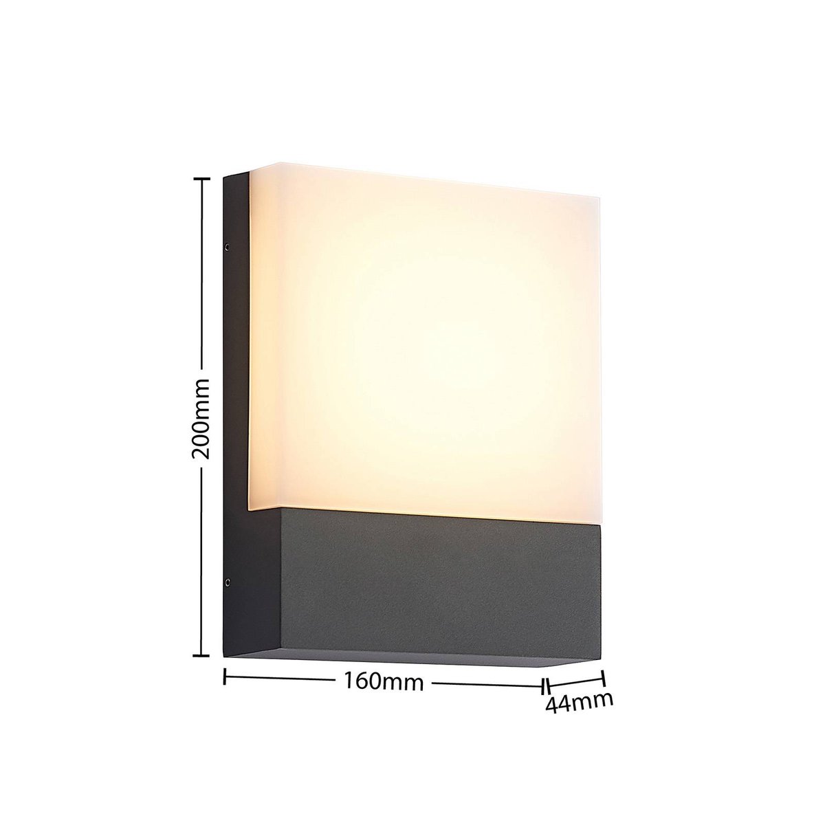 Applique extérieure en aluminium moderneLED gris foncé, blanc, LINDBY
