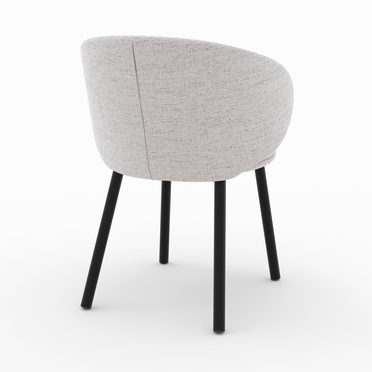 Lot de 2 chaises en tissu chiné et pieds - CÉCILIA gris clair chiné, MAISON PAVANE