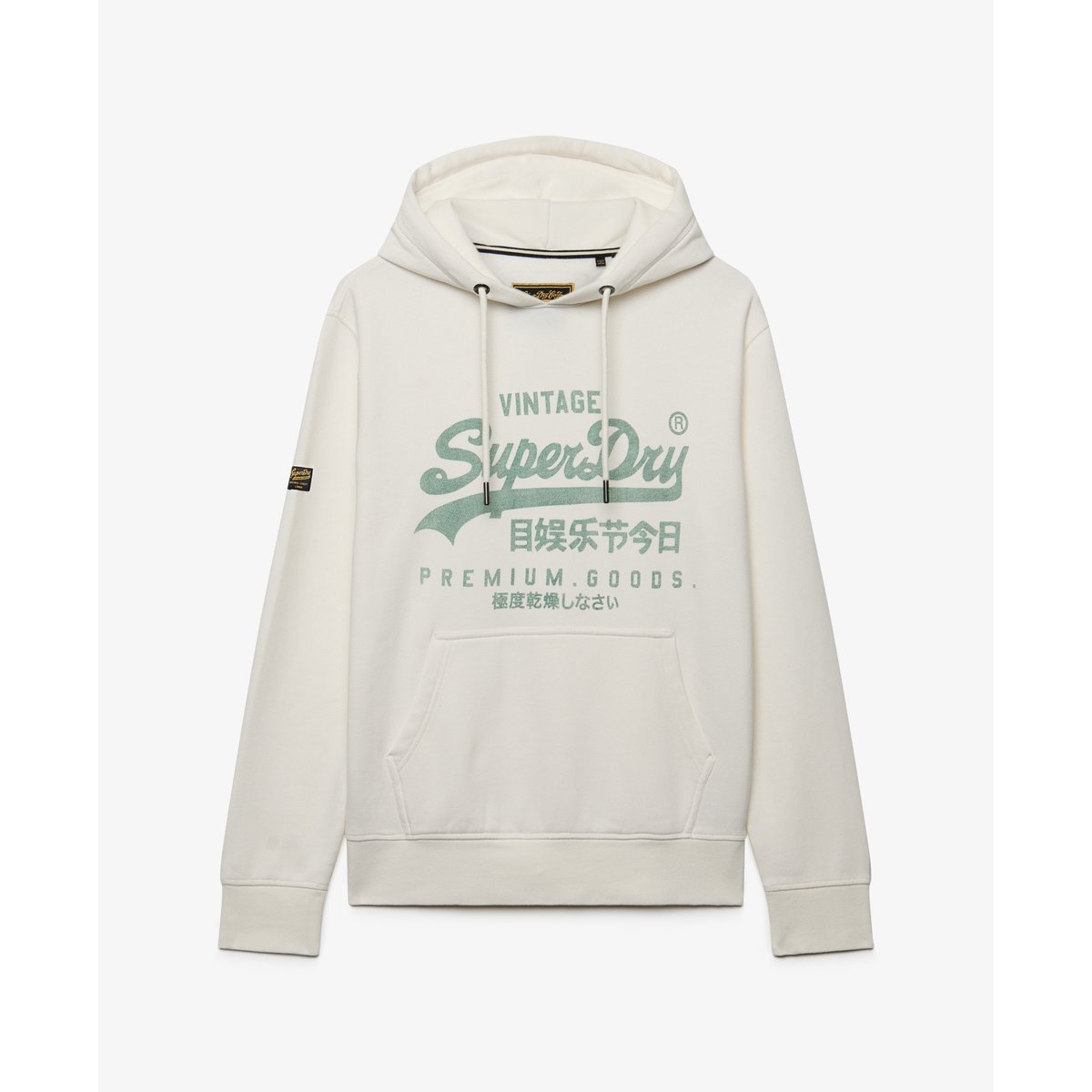 Sweat à capuche Vintage Logo Classic blanc hivernal, SUPERDRY