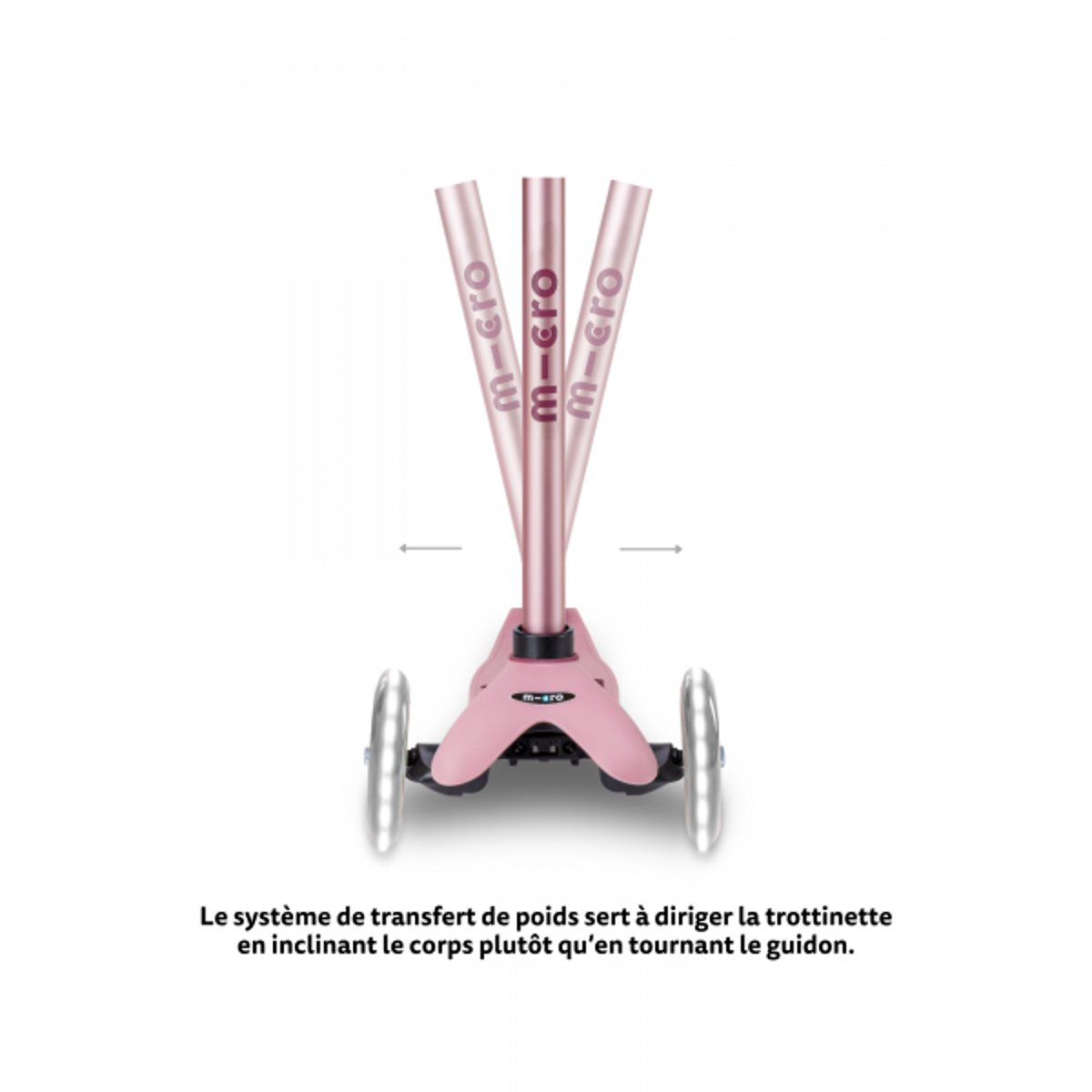 Mini Micro Rock Go LED - Poudré rose, MICRO MOBILITY