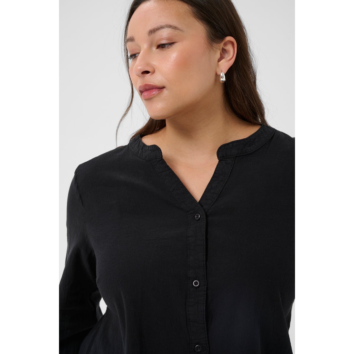 Chemise à manches longues noir black deep, KAFFE CURVE