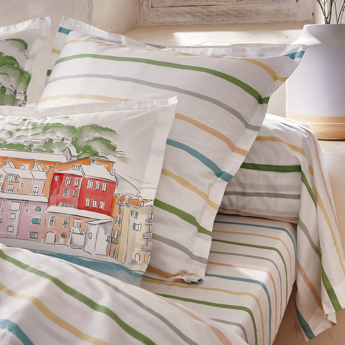 Taie De Traversin   Percale De Coton - PAYSAGE VAROIS motifs, TRADITION DES VOSGES