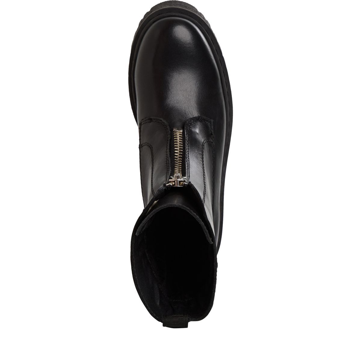Bottine en cuir noir cuir, TAMARIS