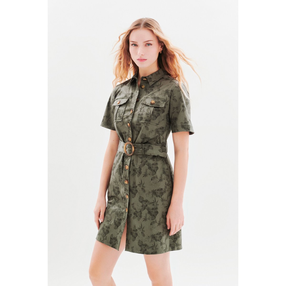 Robe courte polyvalente SONIA vert kaki, CAROLL