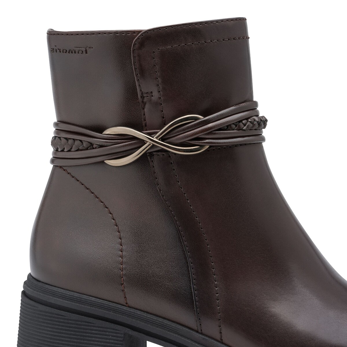Stivaletti piatti marrone scuro, TAMARIS