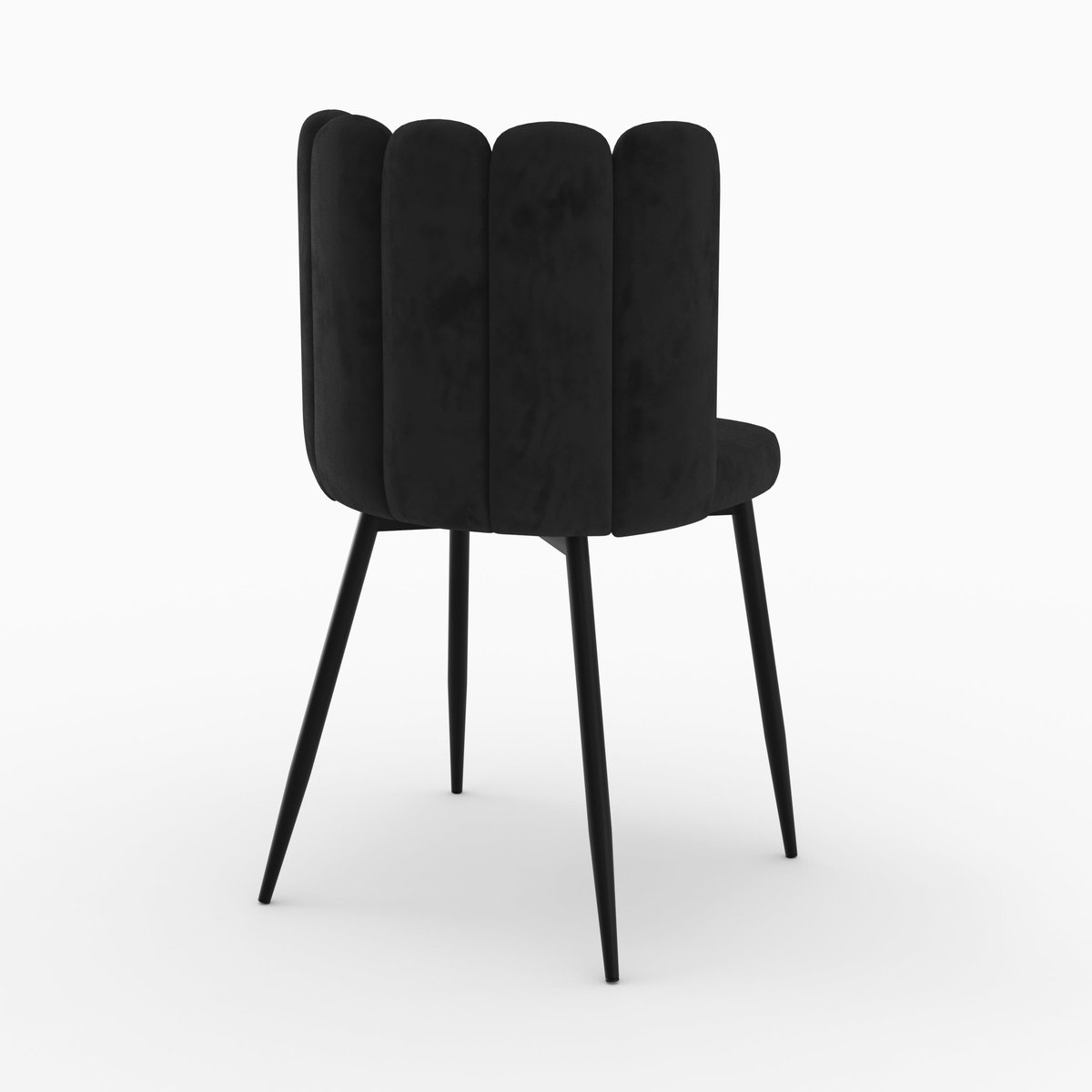 Chaise en velours et pieds en métal - ROSY noir, MAISON PAVANE