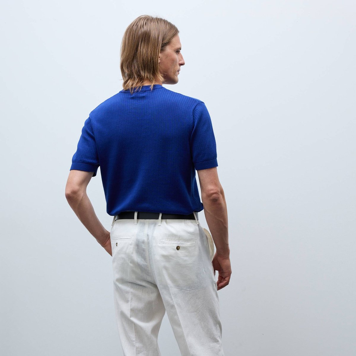 Pantalon en lin et coton naturel, MONOPRIX