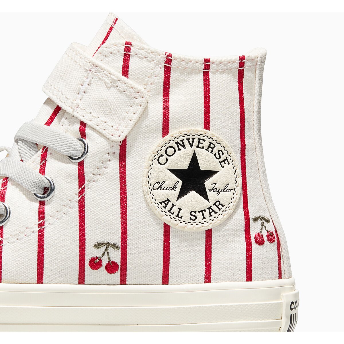 Baskets CHUCK TAYLOR ALL STAR 1V HI SUMMER MARKET rayé blanc/rouge, CONVERSE