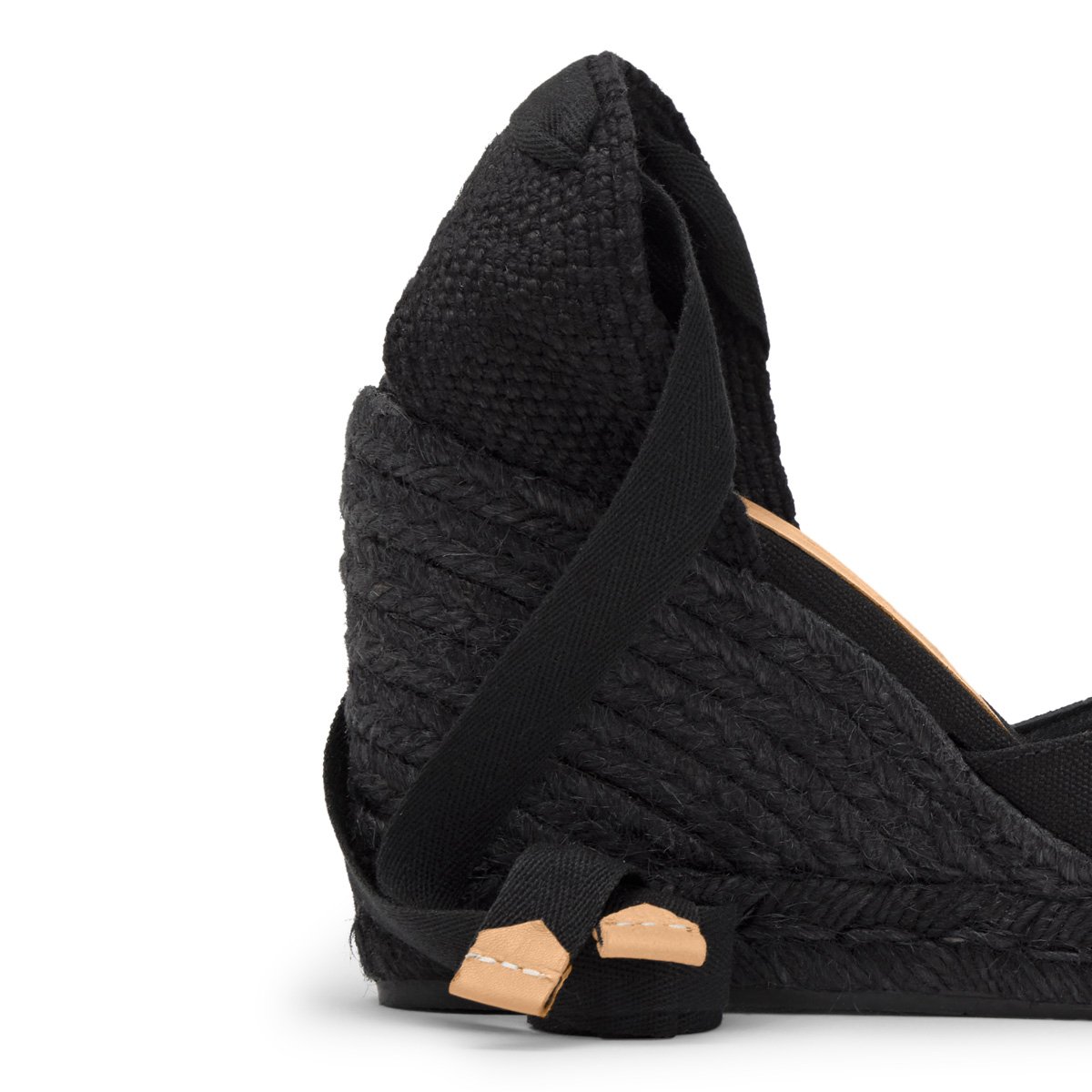 Espadrilles compensées à lacets avec plateforme tressée CARINA PLATFORM noir, CASTANER