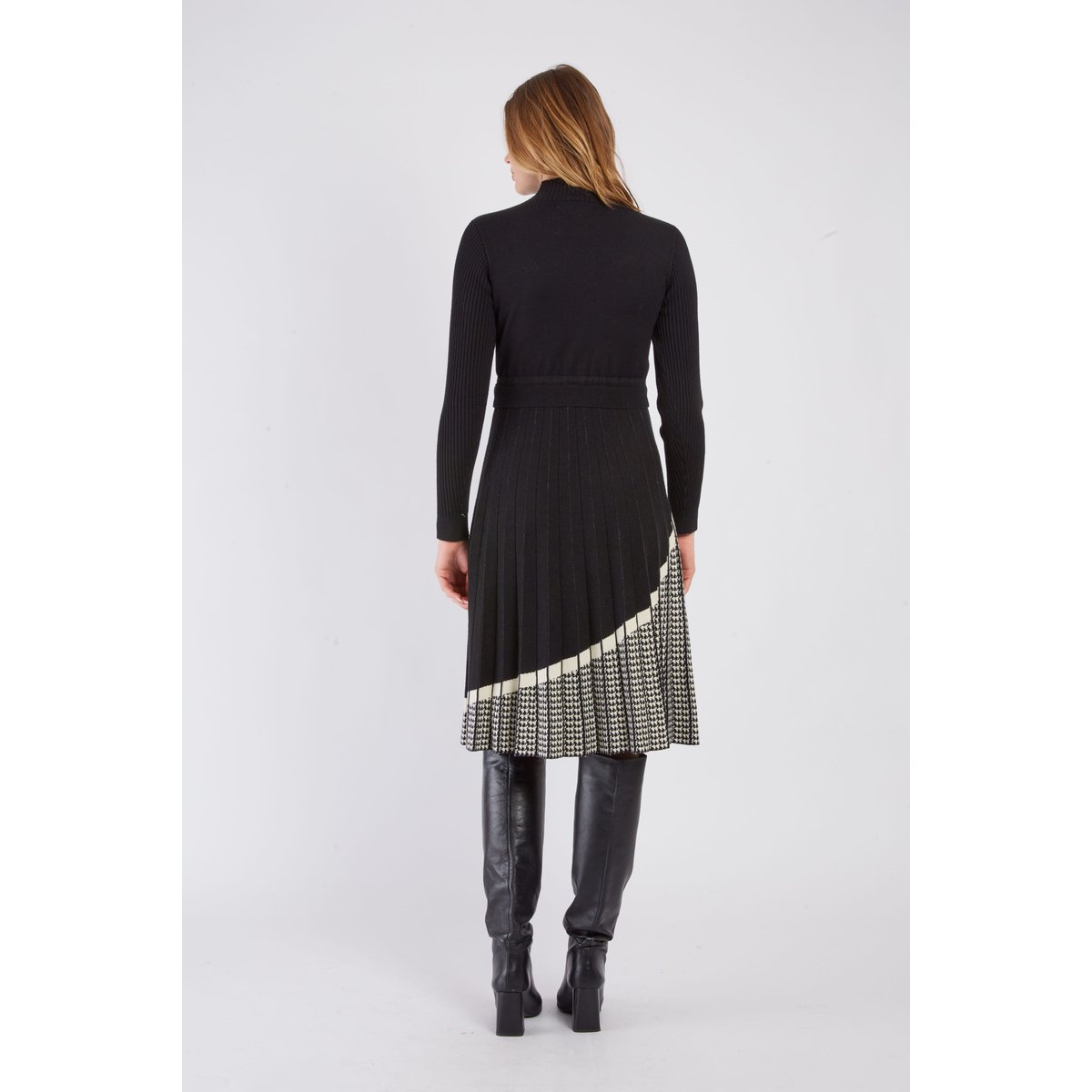 Robe mi-longue en maille CASSIOPEE noir, DERHY
