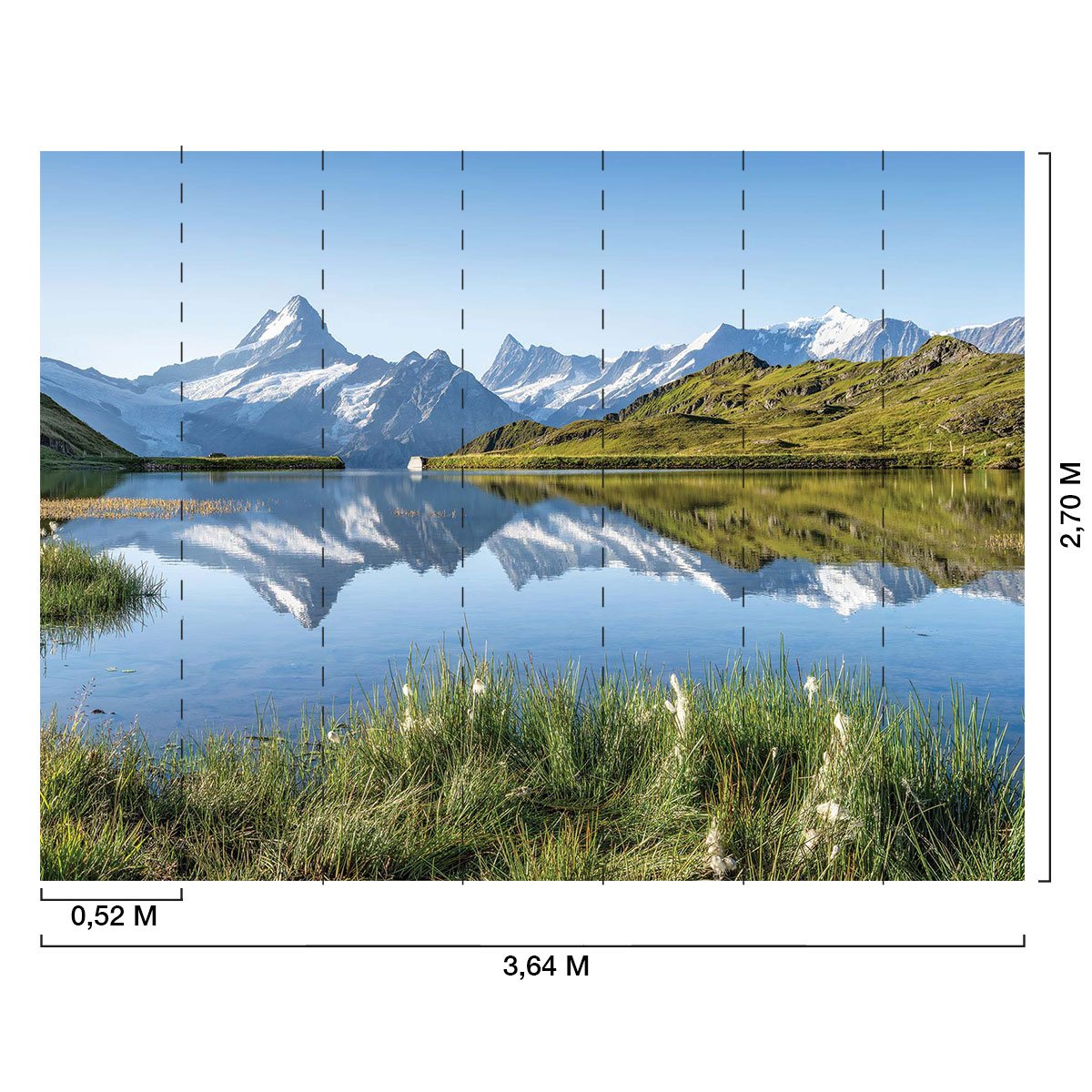 Papier peint lac de bachalp Suisse intissé, HEXOA