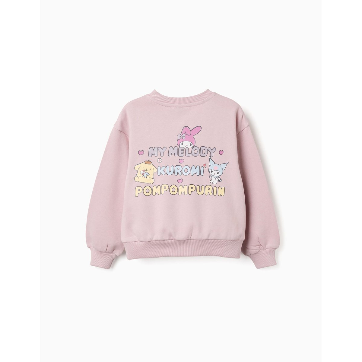 Sweat en coton avec imprimé Kuromi & Friends mauve clair, ZIPPY