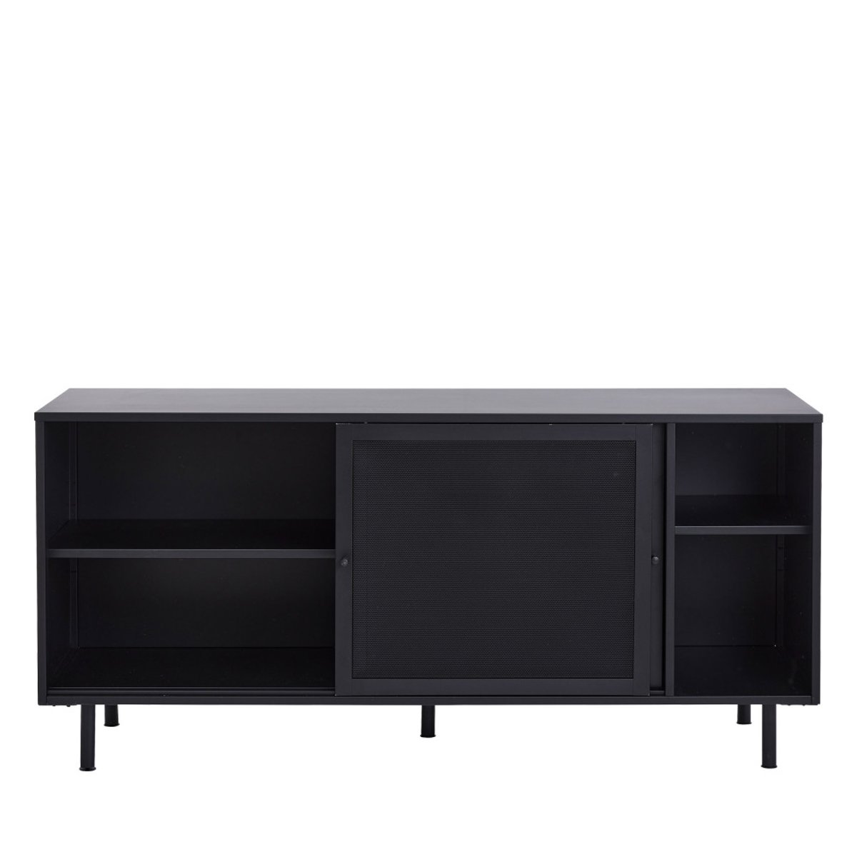 Buffet 2 portes, 2 niches en métal L160cm- KISO noir, DRAWER