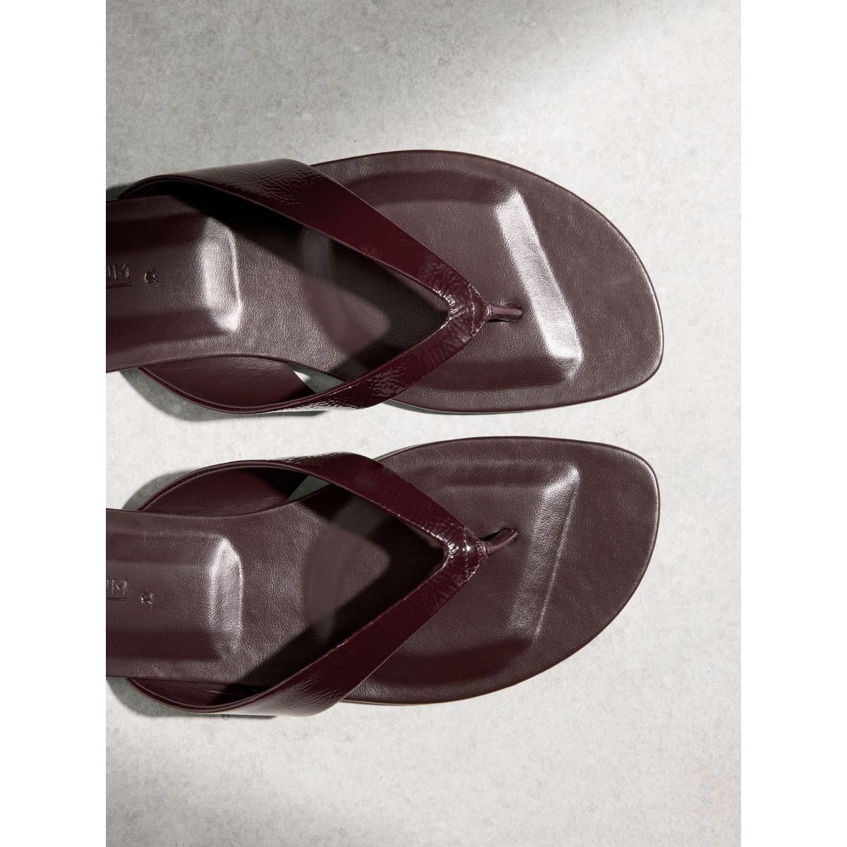 Tongs en cuir à bout rond n. premium prune, NEXT
