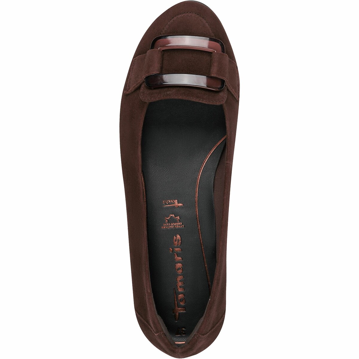 Leather Ballet Flats dark brown, TAMARIS