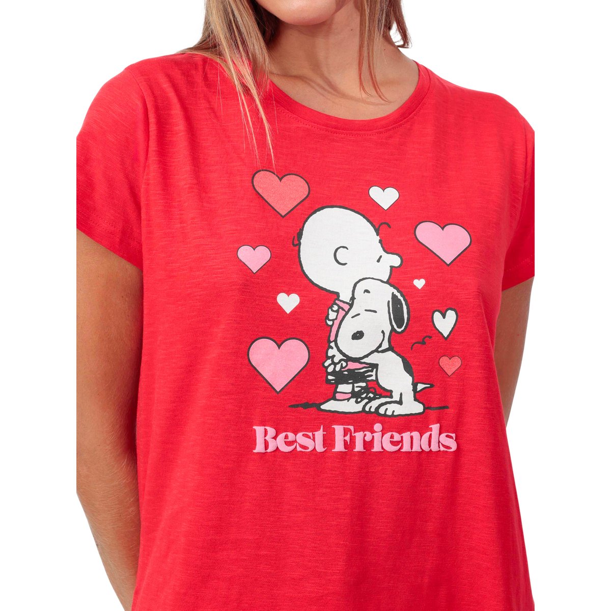 Pyjama short t-shirt Love Valentines Peanuts rouge, ADMAS