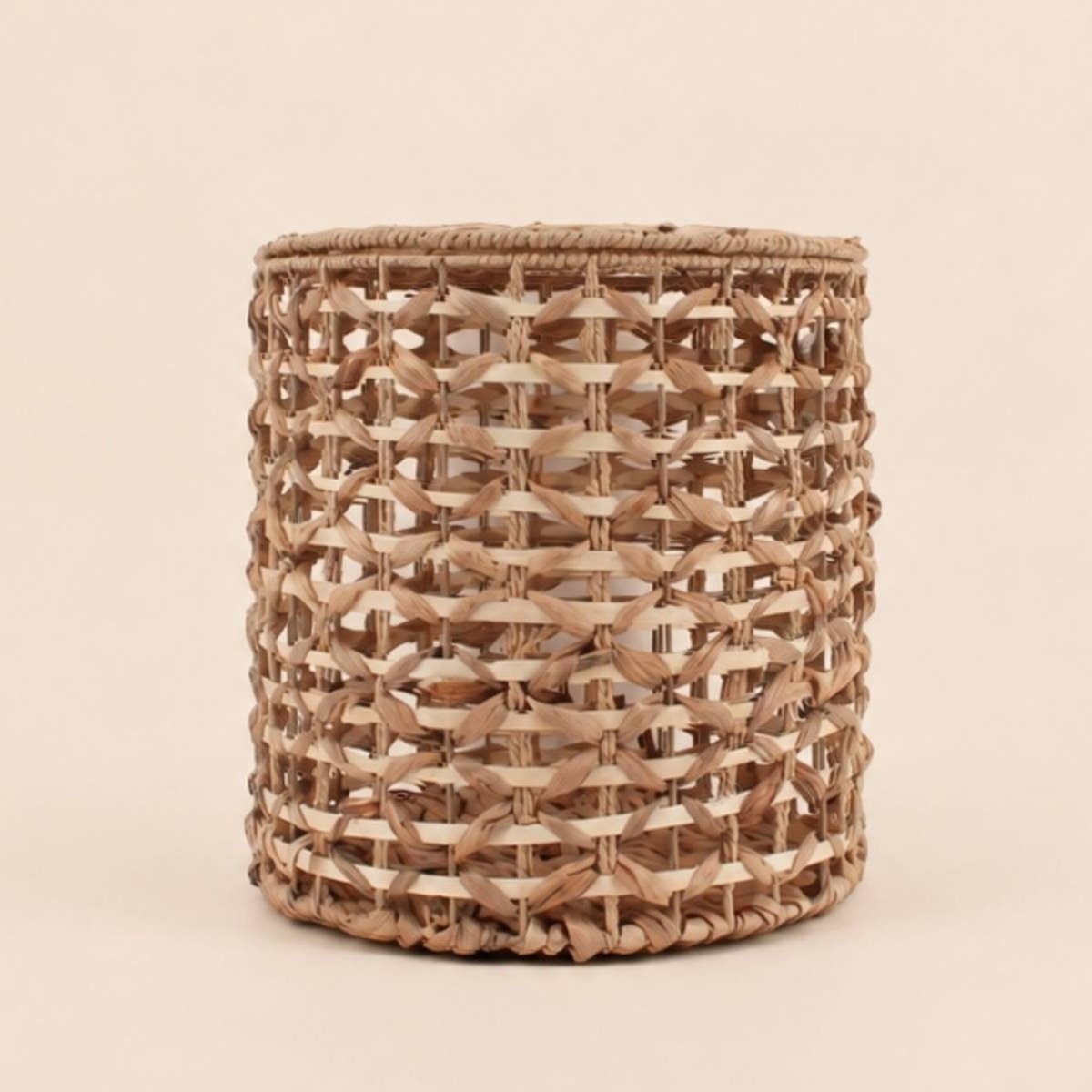 Set de 3 paniers à couvercle en jacinthe d'eau tressée naturel, ORNAMI