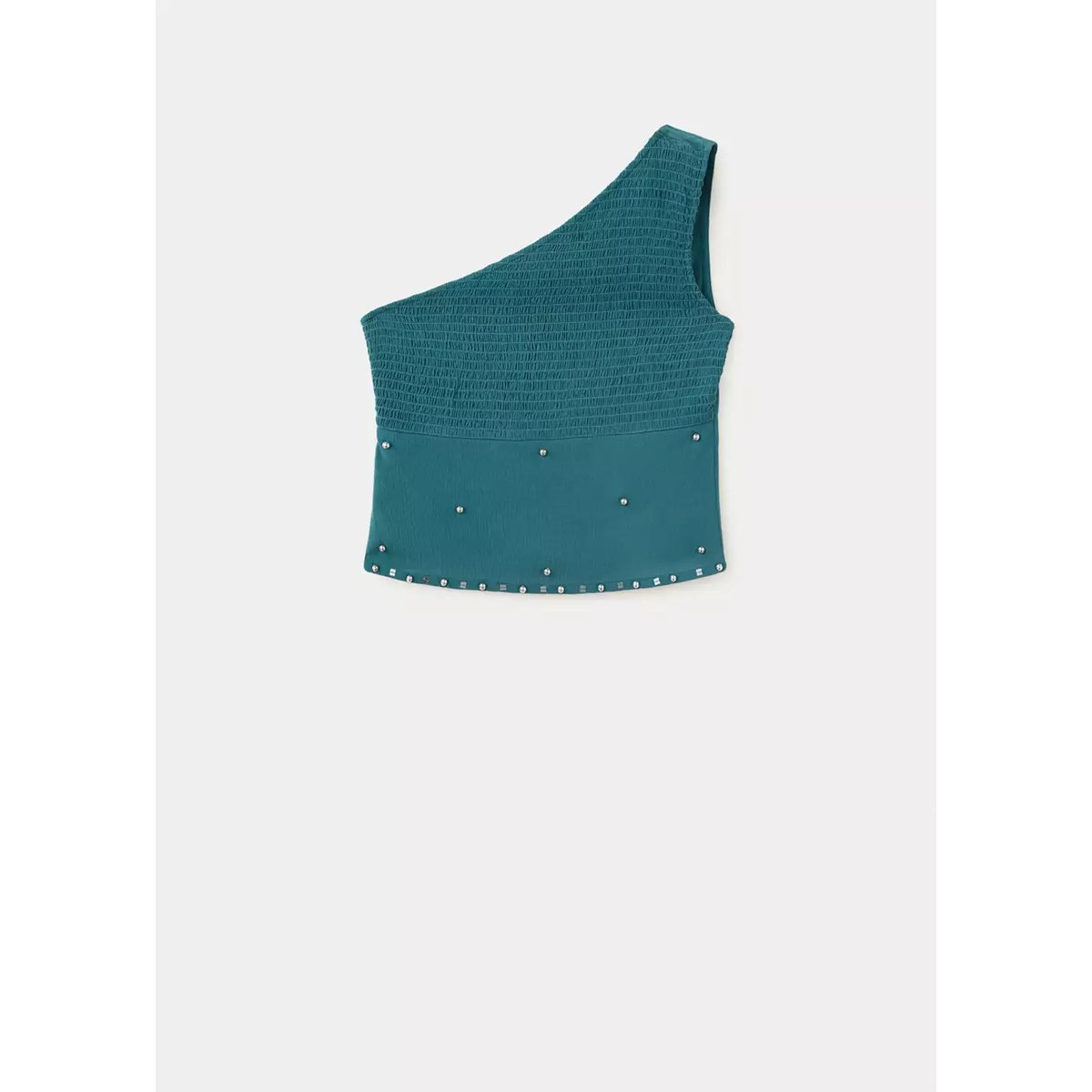 Top asymétrique perles bleu pétrole, MANGO TEEN