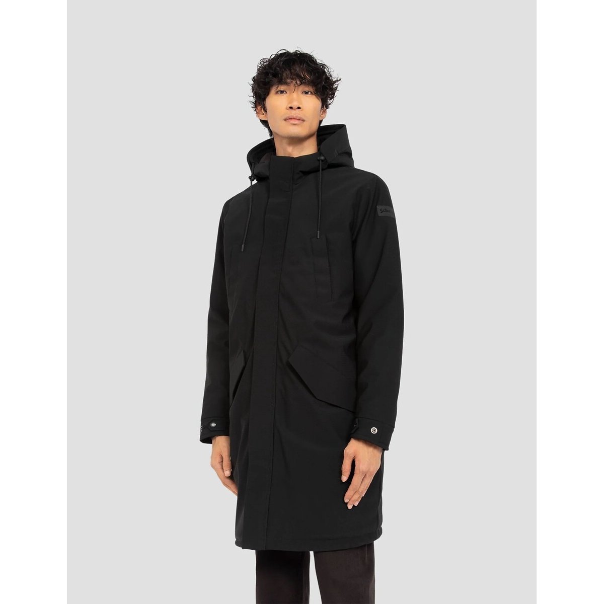 Parka con cappuccio, impermeabile, CHASEN nero , SCHOTT