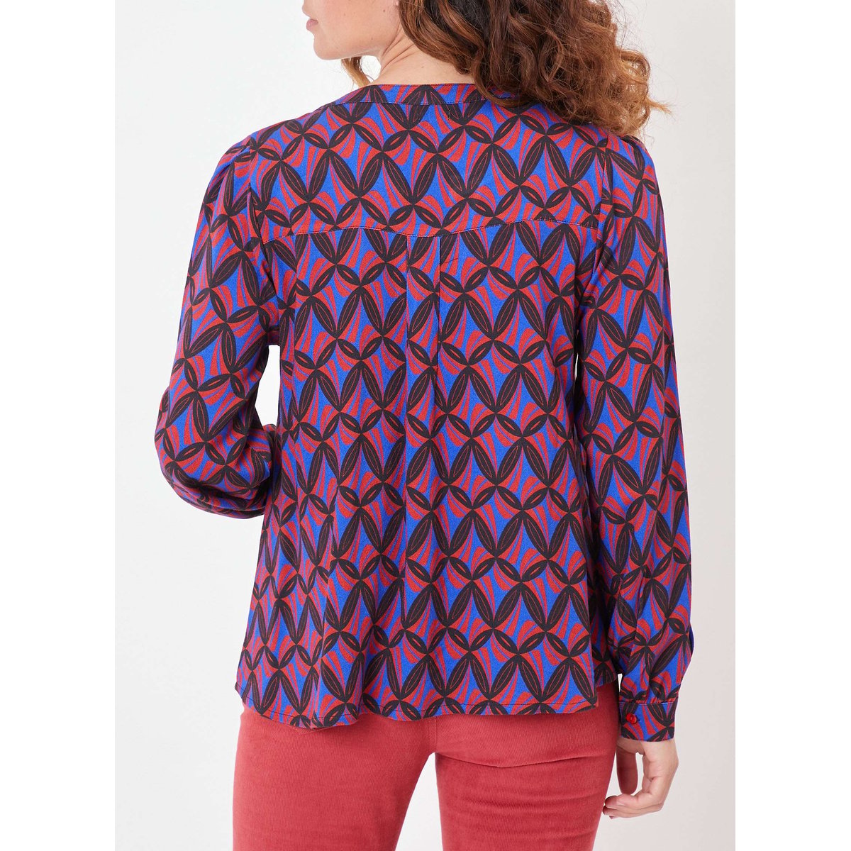 Blouse fluide imprimé BILIE bordeaux, PRINCESSE NOMADE