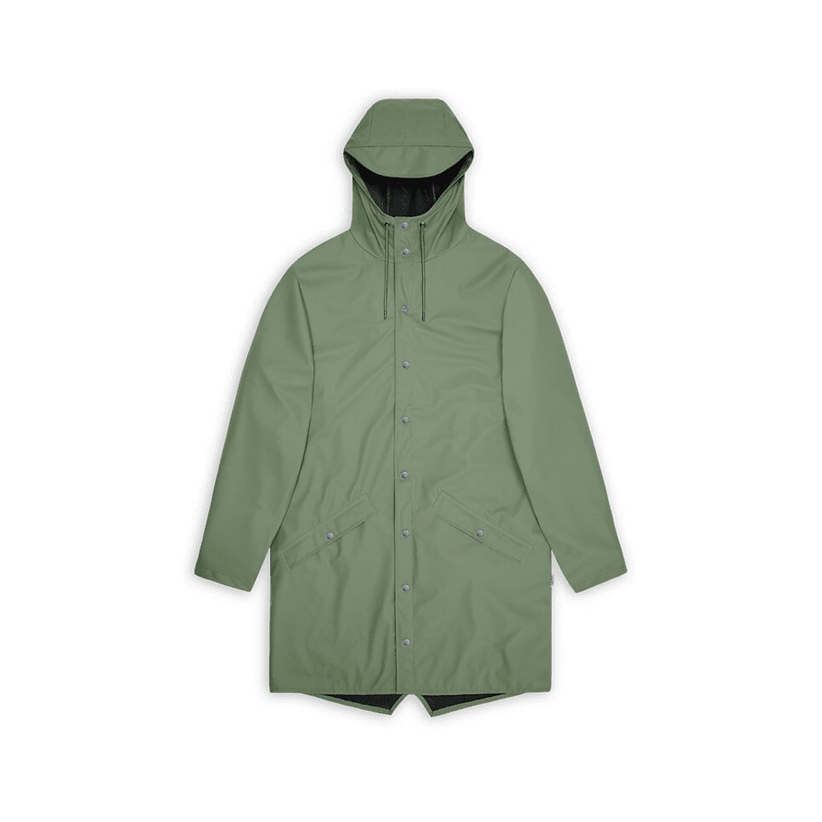 Veste zippée imperméable à capuche unisexe vert sauge, RAINS