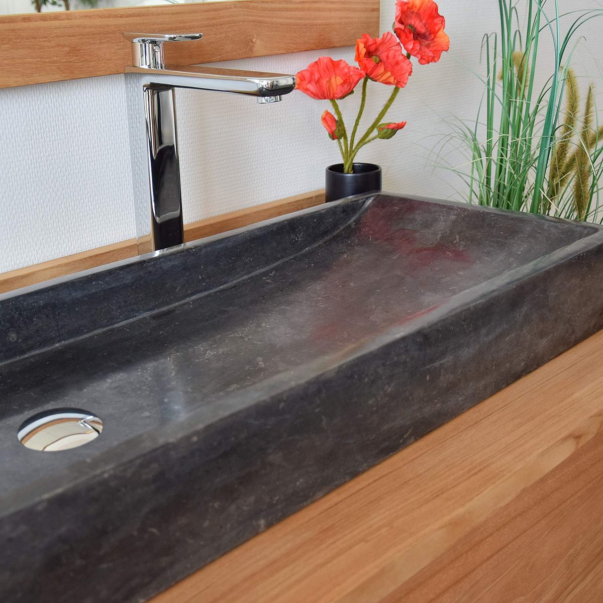Vasque Atlantica en marbre noir, OCEAN LINE