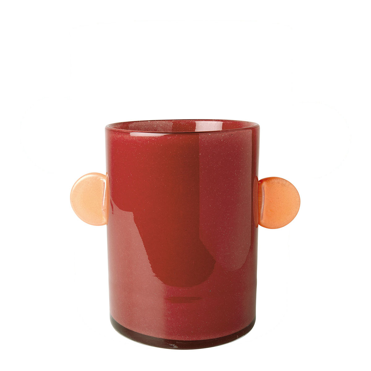 Vase PIPA en verre framboise, BLANC D’IVOIRE