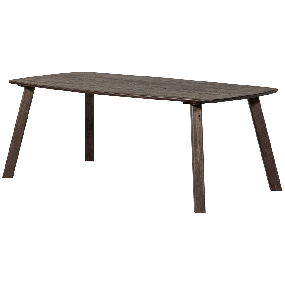 Table à manger en bois de chêne 6 personnes DEENS marron foncé, WOOOD