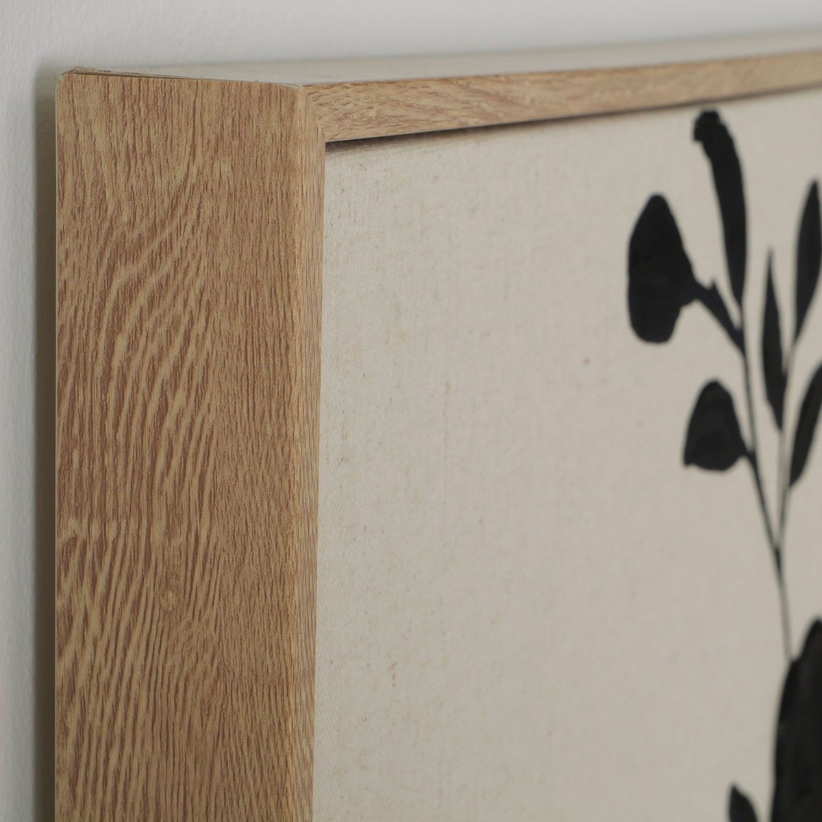 Grand tableau peint à la main fleurs noir et blanc 60x120x4cm noir & blanc, WADIGA