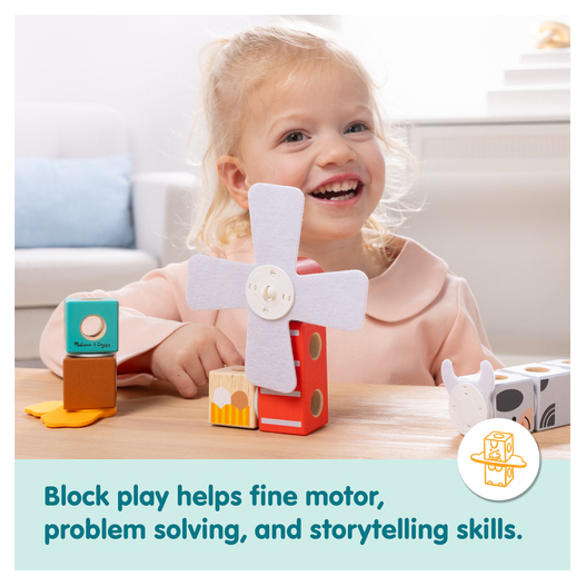 Melissa and Doug Les amis de la ferme - 16 pieces - BLOCKABLES couleur unique, SPINMASTER