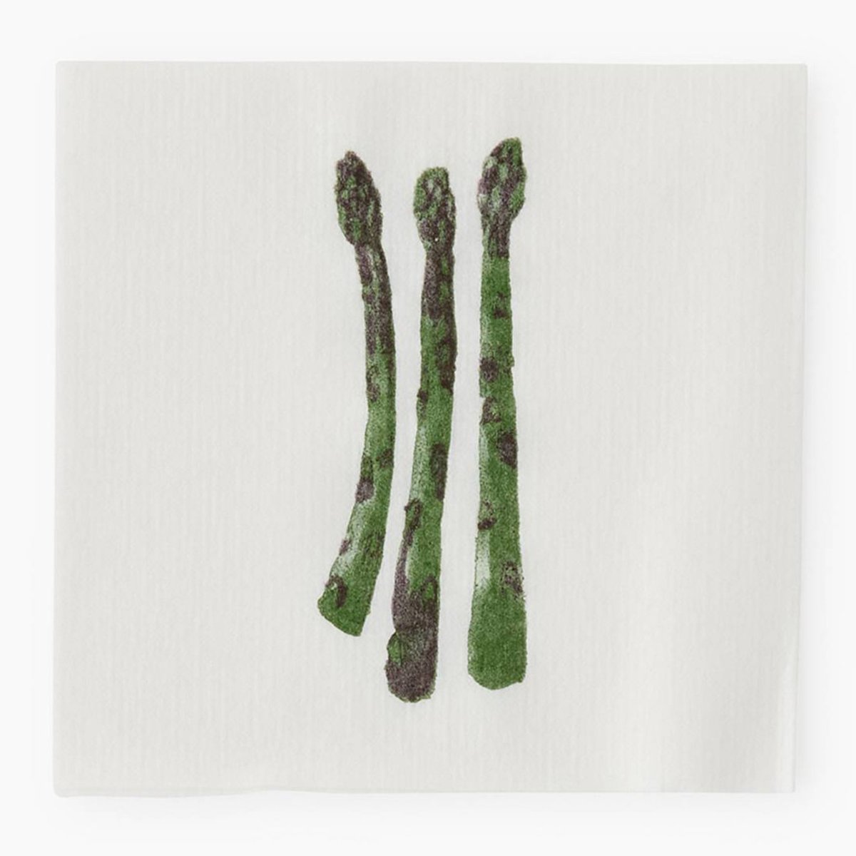 20 serviettes en papier avec imprimé végétal, 25x25cm blanc et vert, MONOPRIX