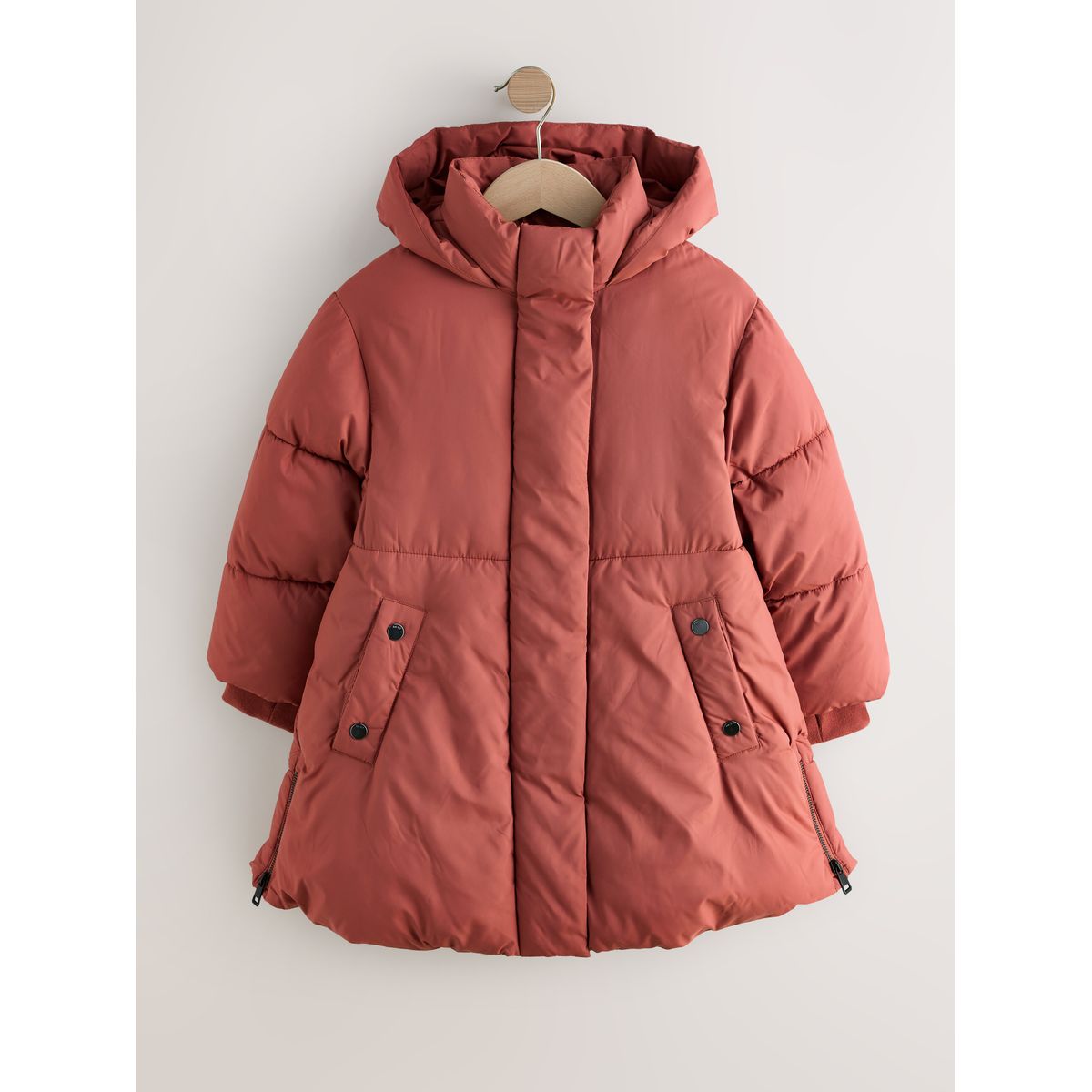 Doudoune imperméable cintrée marron rouille, NEXT