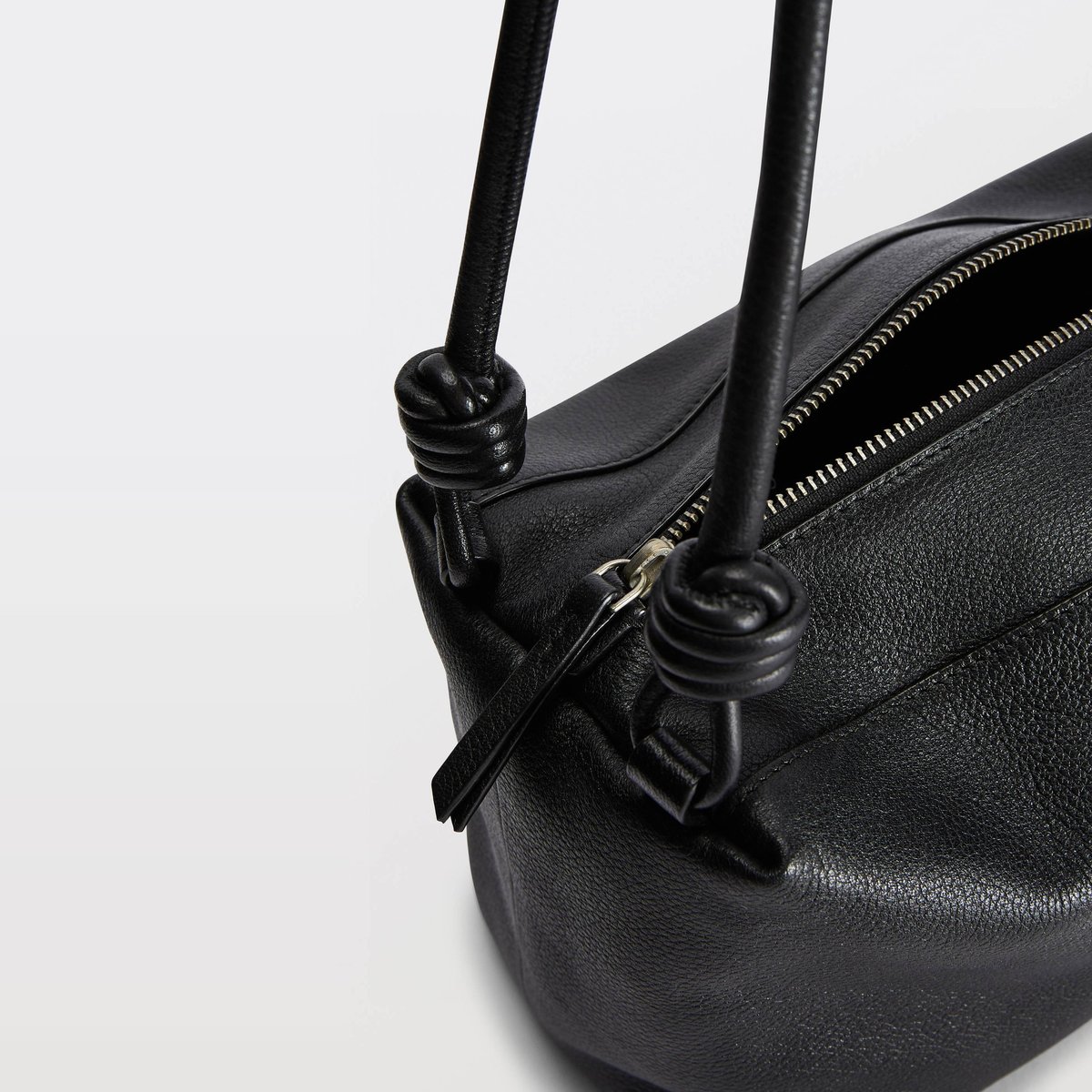Sac porté épaule en cuir noir, MONOPRIX