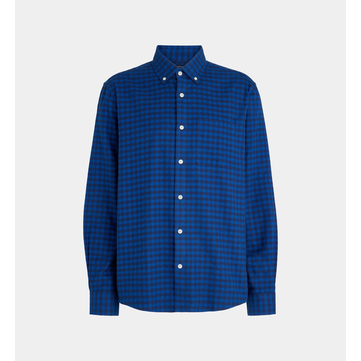 Chemise à carreaux risharo 3 en coton bleu, GALERIES LAFAYETTE