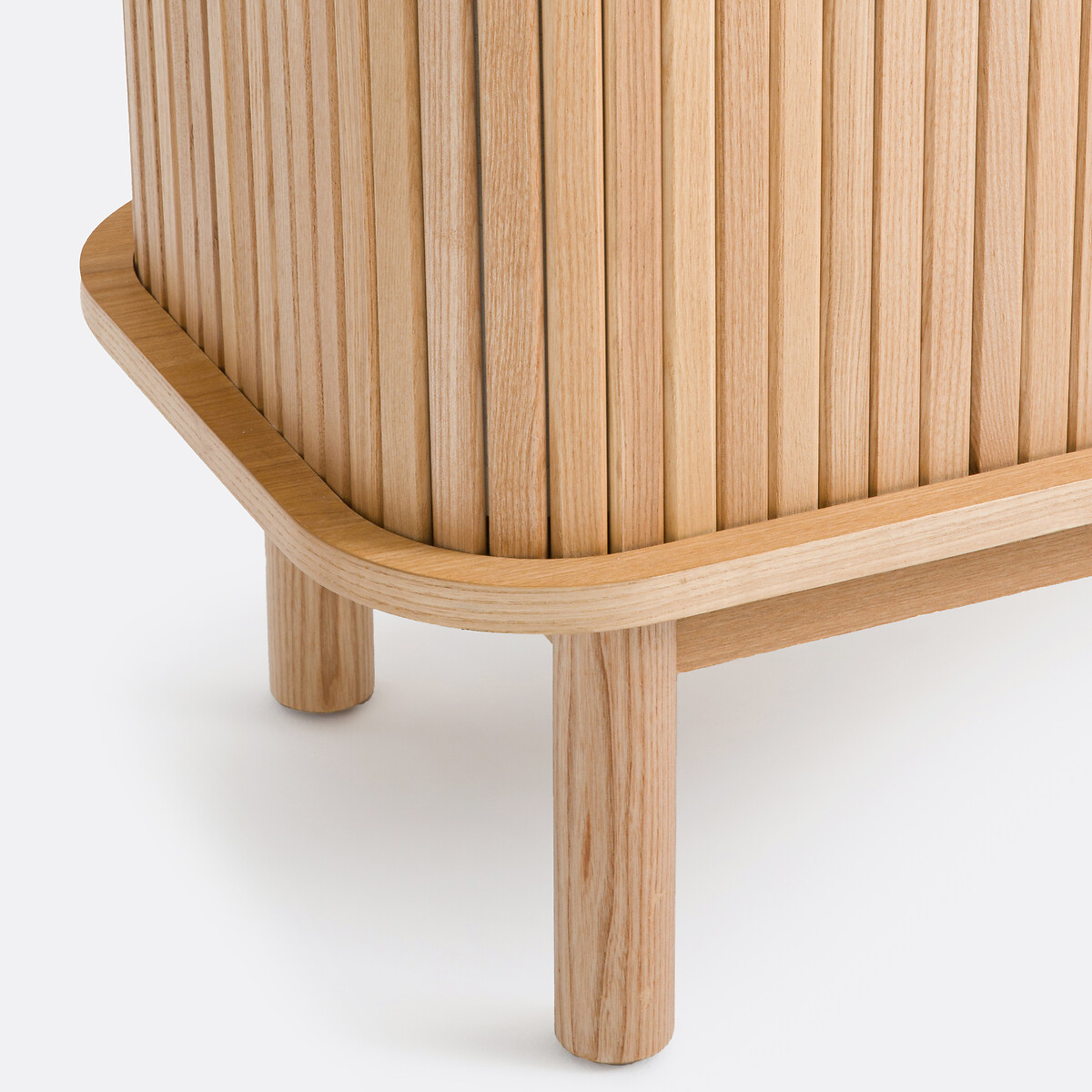 Meuble TV en frêne et plaqué, 2 portes coulissantes, largeur 160 cm, WAPONG naturel, LA REDOUTE INTERIEURS