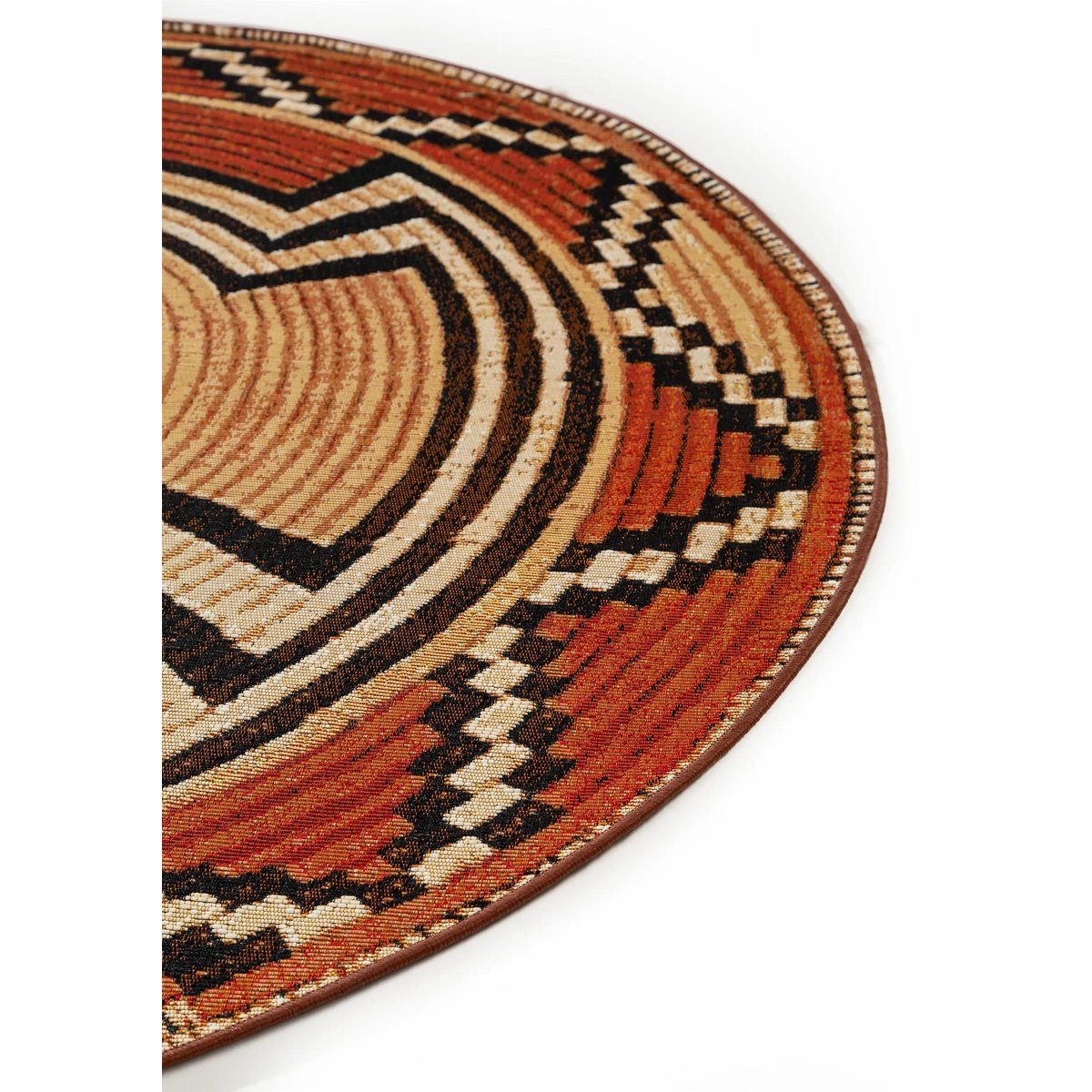 Tapis d'extérieur & intérieur rond ARTIS beige/cuivre, BENUTA 