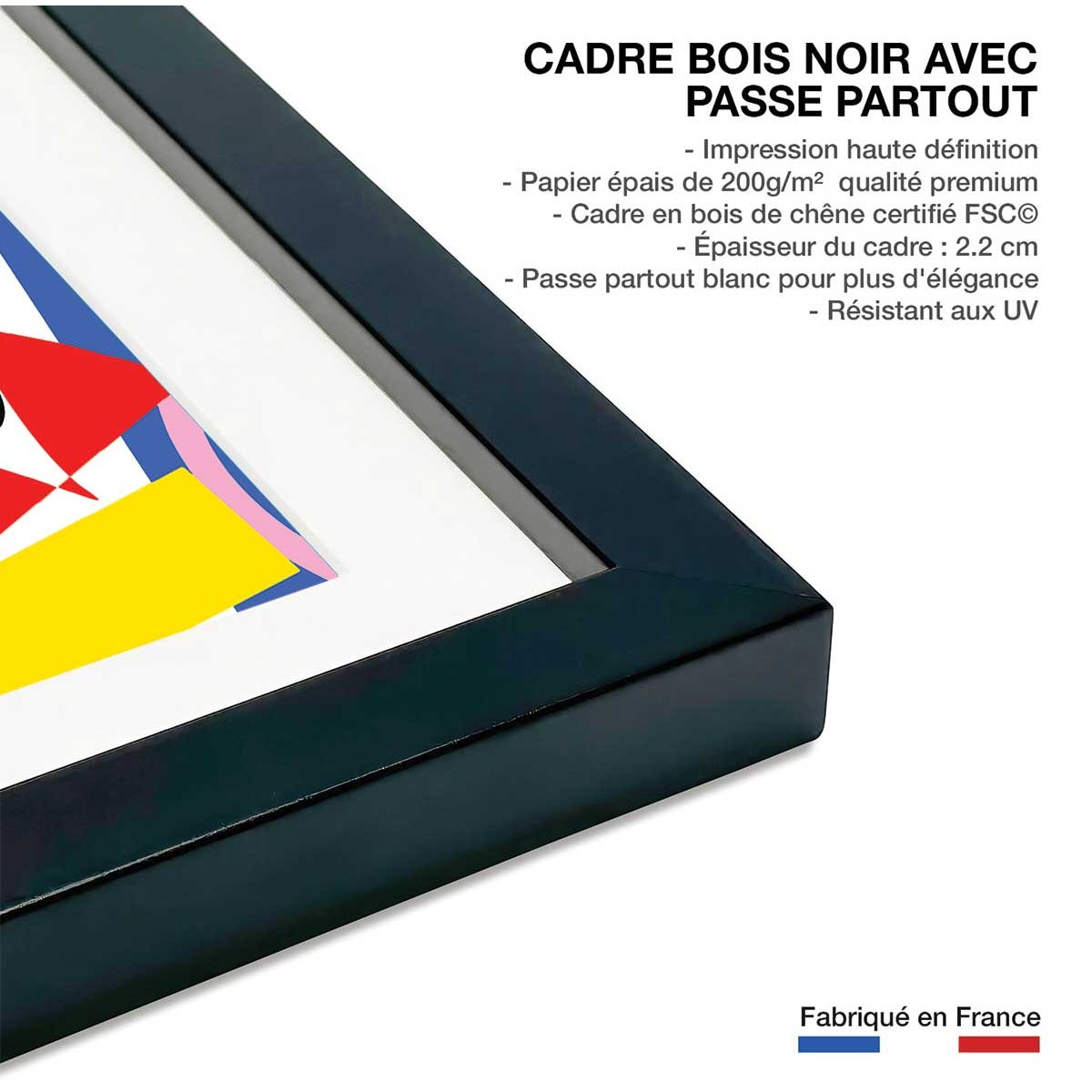 Affiche la vie trépidente d'une femme! affiche + cadre en bois - noir, HEXOA