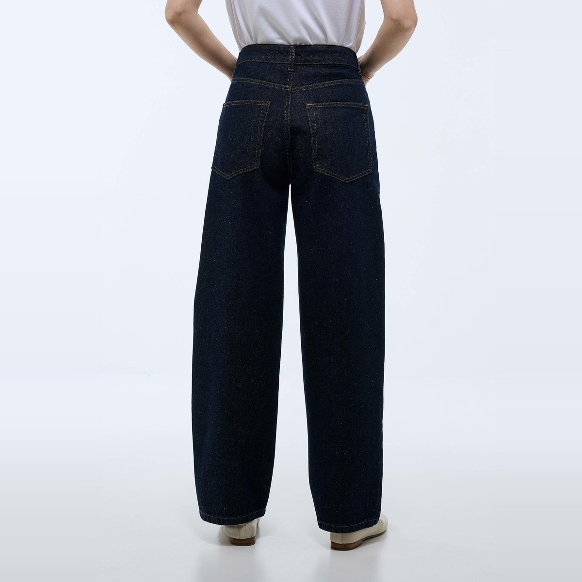 Jean large en coton brut denim, MONOPRIX