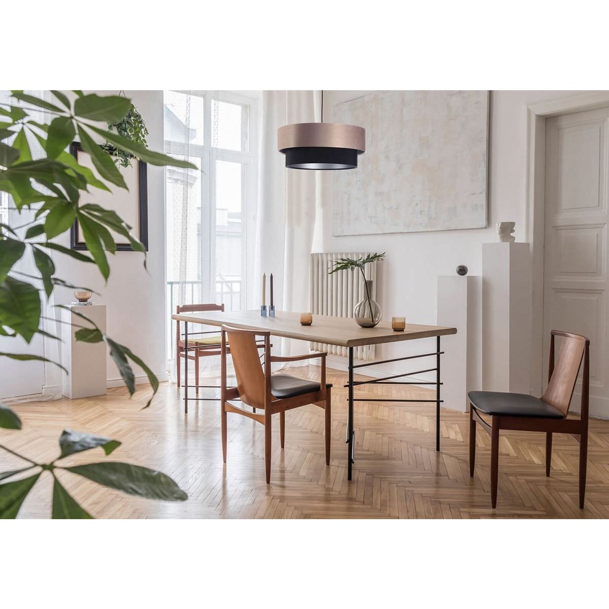 Suspension en tissu, DUO beige, noir, argent, BPS KONCEPT
