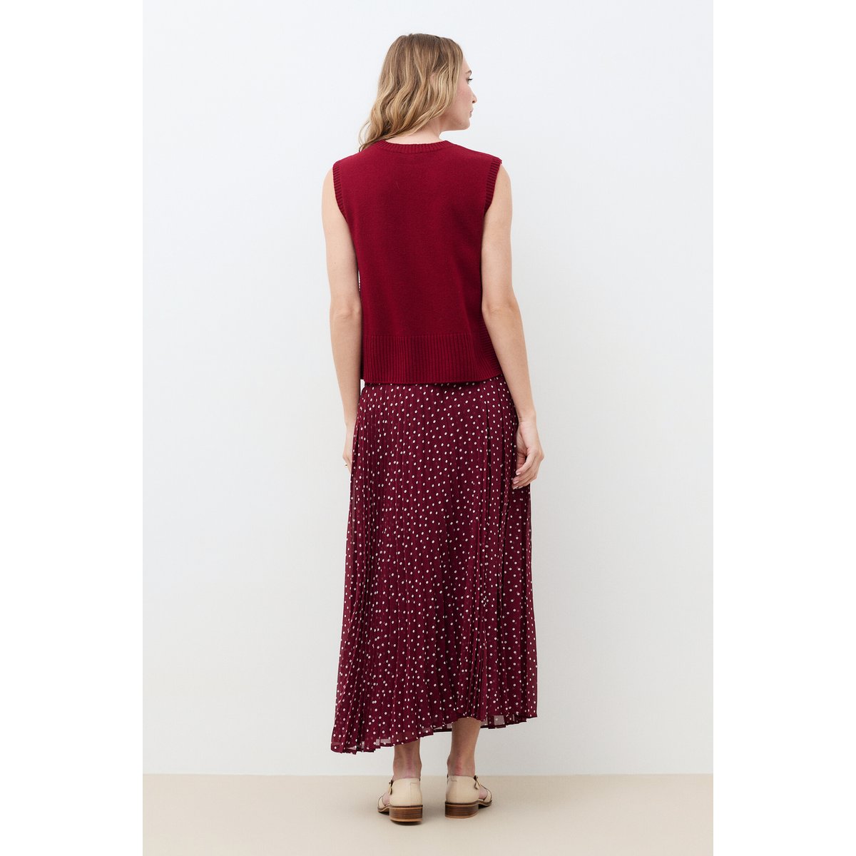 Pull droit col rond MWILLIE rouge foncé, CAROLL